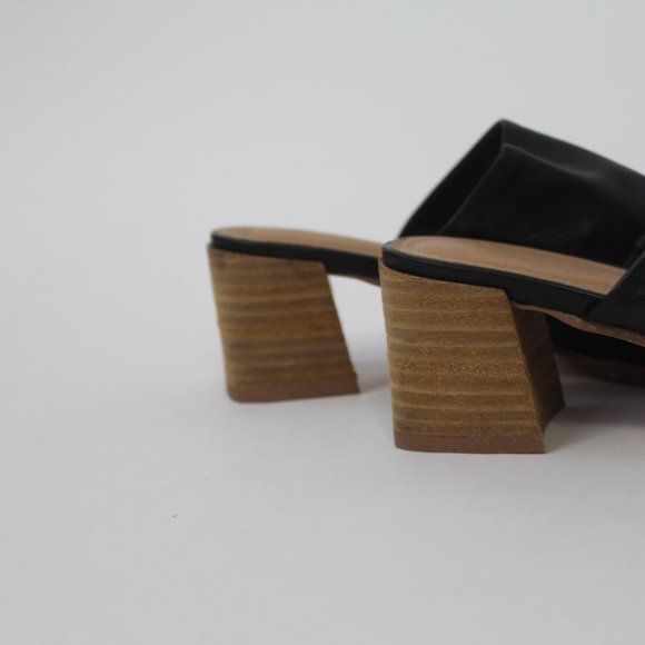 Women Black Wooden Mules - Size 7 - Picture 7 of 8